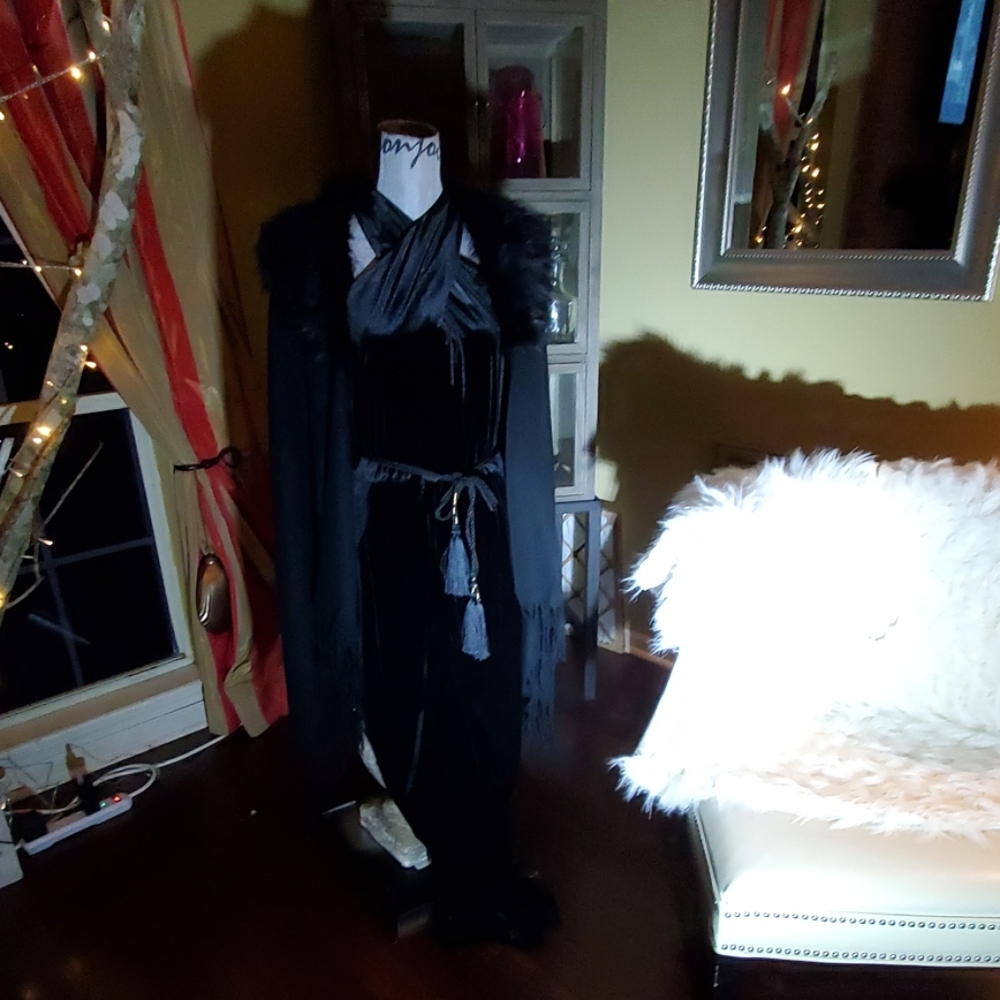 Black Velvet Evening Jumpsuit - image 8